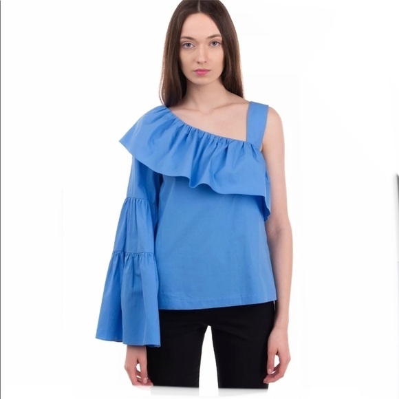 Blue ruffled top Medium $340 - Picture 5 of 10